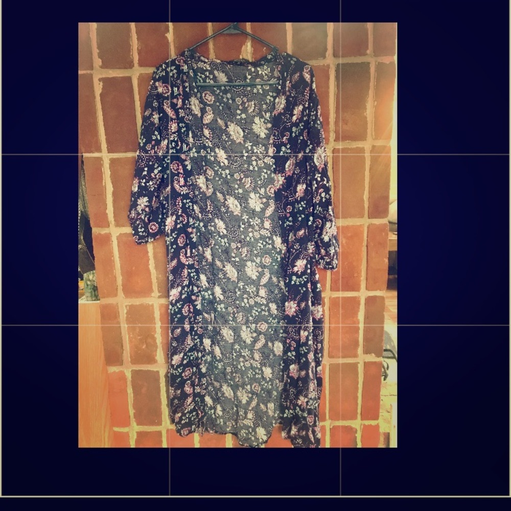 Long floral cardigan